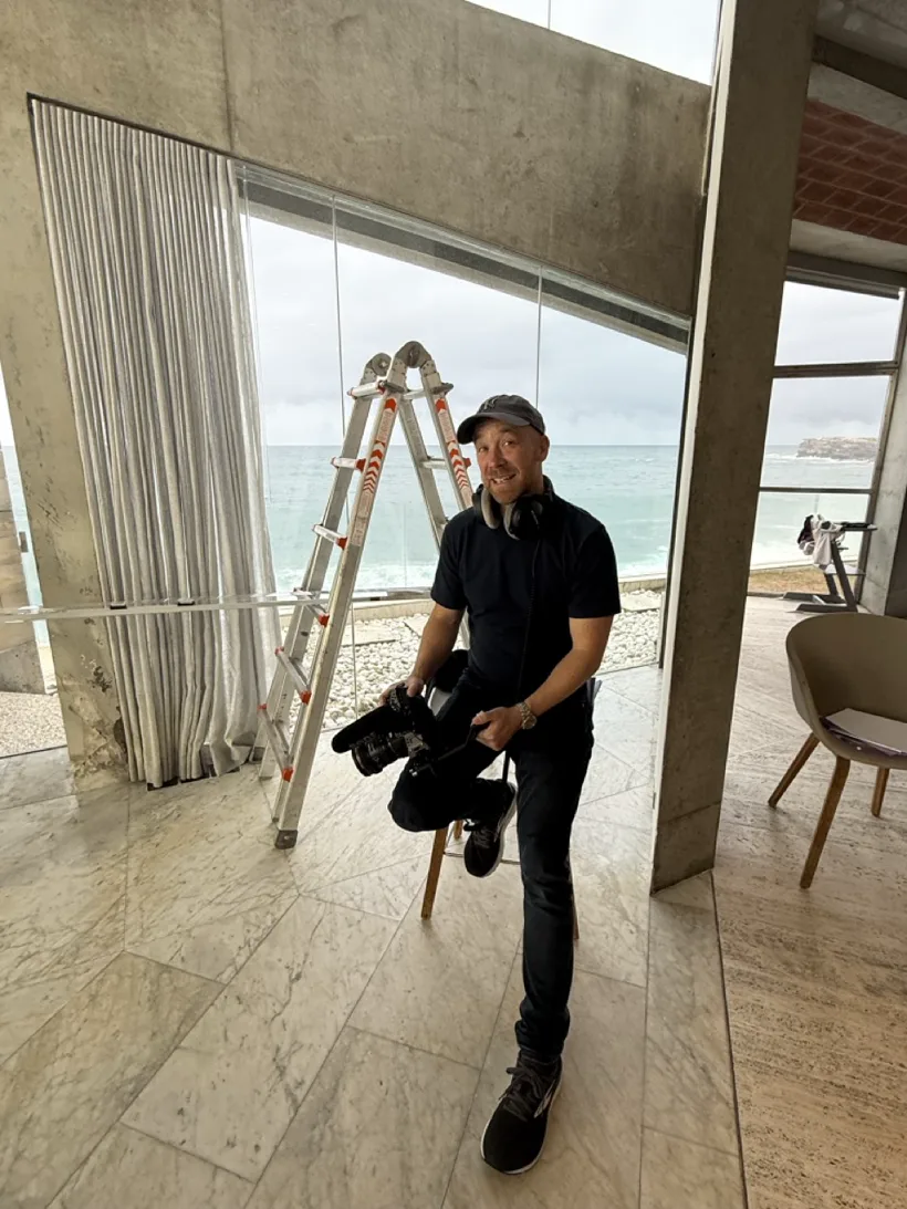 James Bristow on set
